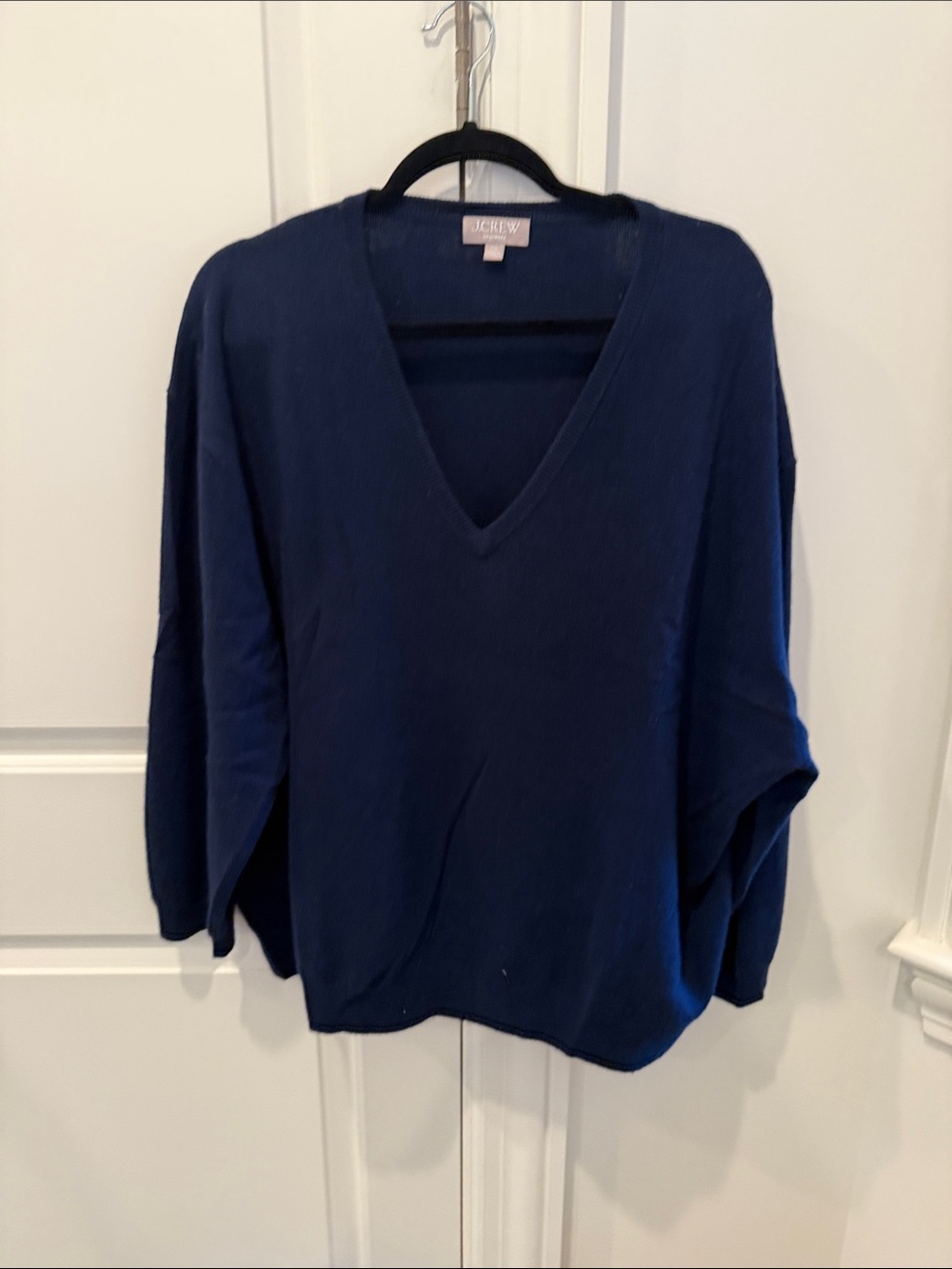 J. Crew Navy Blue V-Neck Cashmere Sweater Size XXL
